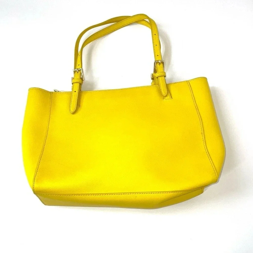 Tory Burch Sunny Yellow Saffiano Leather York Tote